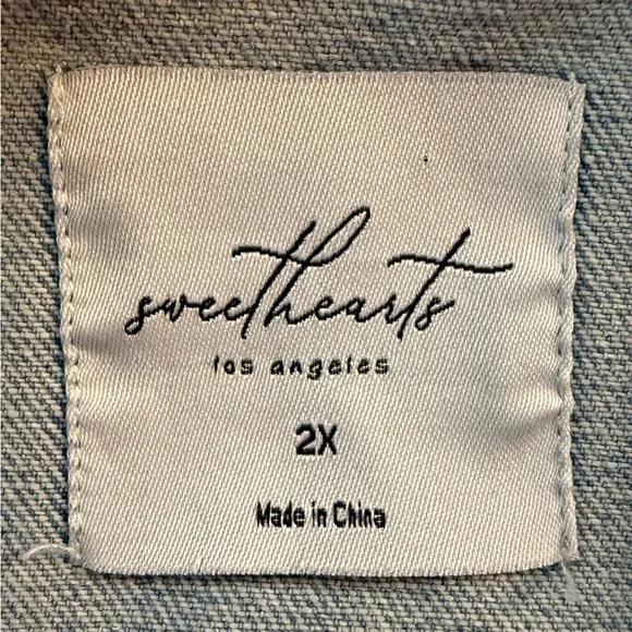 SWEETHEART LA 2X FRINGED BUTTON UP DENIM JACKET IN LIGHT WASH Cowgirl 90’s - Picture 10 of 13